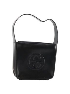 Authentic GUCCI Interlocking Bag Patent leather Black Silver 000 2023 0506